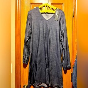 Denim midi dress